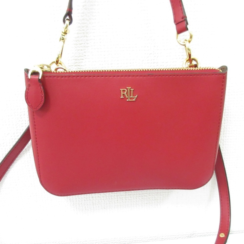 Ralph Lauren LAUREN RALPH Leather 2-Way Shoulder Bag, Red, Women's